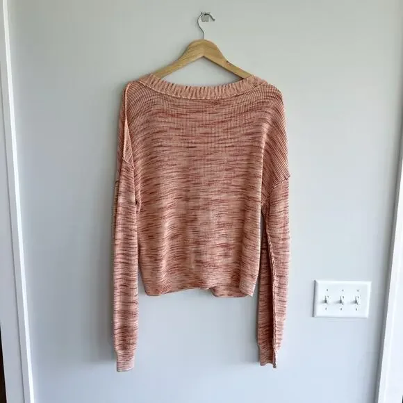Free People Mercury Henley Sweater in Dried Roses Combo S V-Necks
